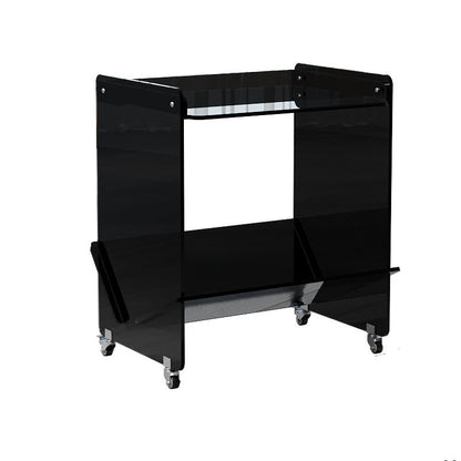 Contemporary Industrial Rectangular Acrylic Movable End Table 2-Tier For Living Room