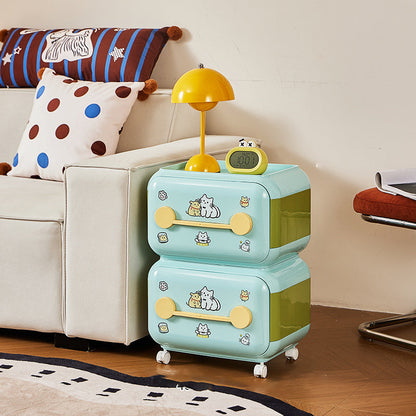 Contemporary Creative Oval PP Plastic Movable Detachable Storage Cabinet 2/3/4-Tier Organizer For Living Room