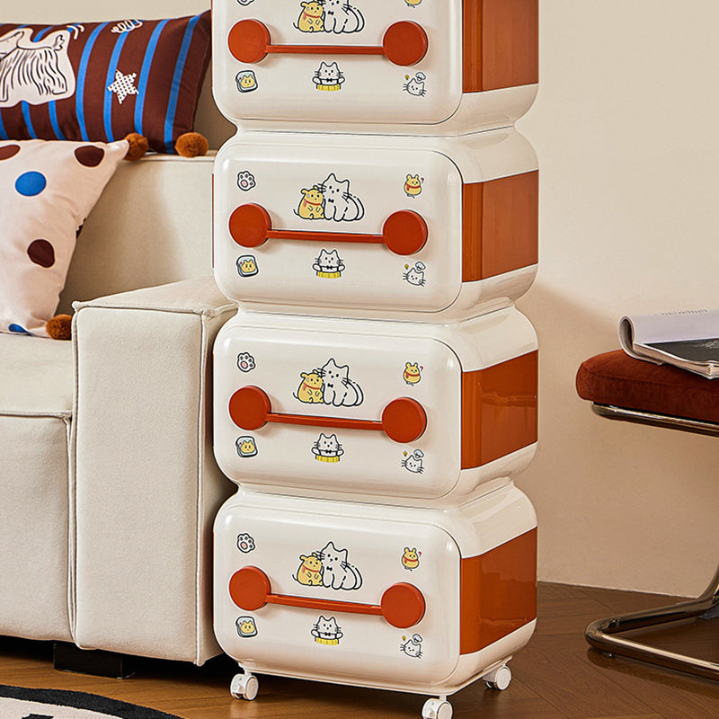 Contemporary Creative Oval PP Plastic Movable Detachable Storage Cabinet 2/3/4-Tier Organizer For Living Room