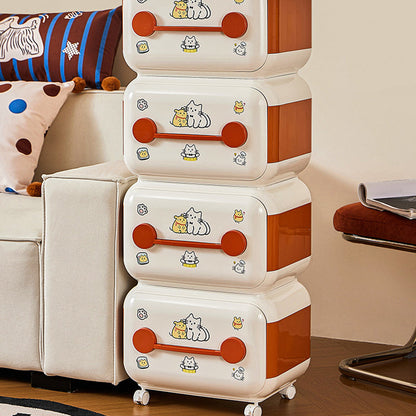 Contemporary Creative Oval PP Plastic Movable Detachable Storage Cabinet 2/3/4-Tier Organizer For Living Room