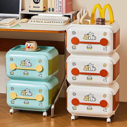 Contemporary Creative Oval PP Plastic Movable Detachable Storage Cabinet 2/3/4-Tier Organizer For Living Room