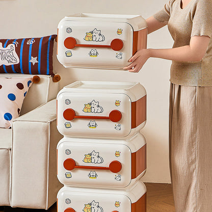 Contemporary Creative Oval PP Plastic Movable Detachable Storage Cabinet 2/3/4-Tier Organizer For Living Room