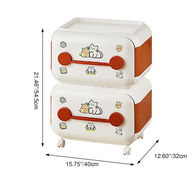 Contemporary Creative Oval PP Plastic Movable Detachable Storage Cabinet 2/3/4-Tier Organizer For Living Room