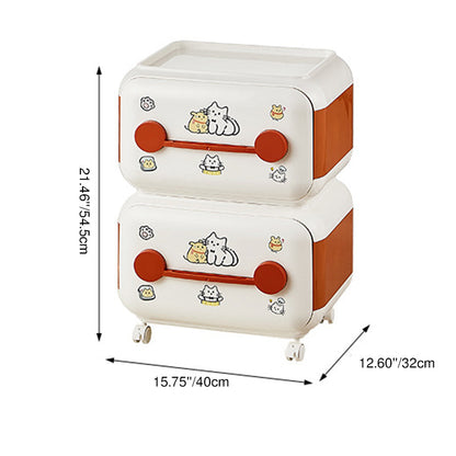 Contemporary Creative Oval PP Plastic Movable Detachable Storage Cabinet 2/3/4-Tier Organizer For Living Room
