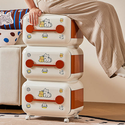 Contemporary Creative Oval PP Plastic Movable Detachable Storage Cabinet 2/3/4-Tier Organizer For Living Room