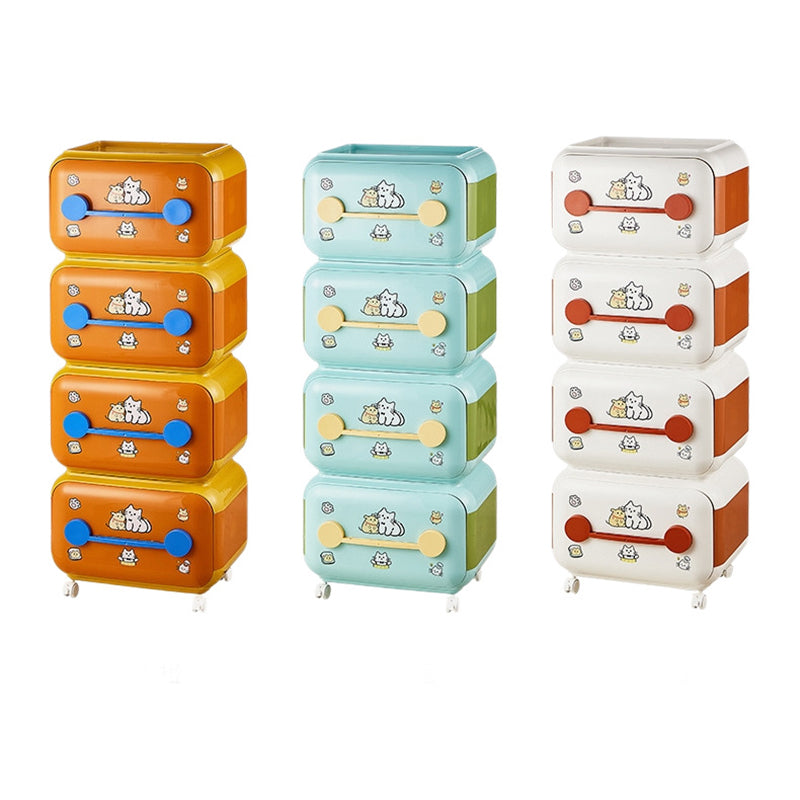 Contemporary Creative Oval PP Plastic Movable Detachable Storage Cabinet 2/3/4-Tier Organizer For Living Room