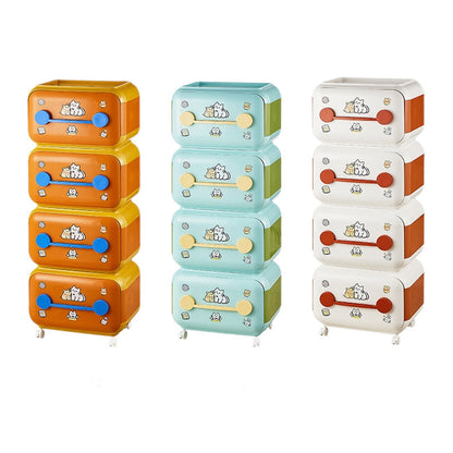 Contemporary Creative Oval PP Plastic Movable Detachable Storage Cabinet 2/3/4-Tier Organizer For Living Room