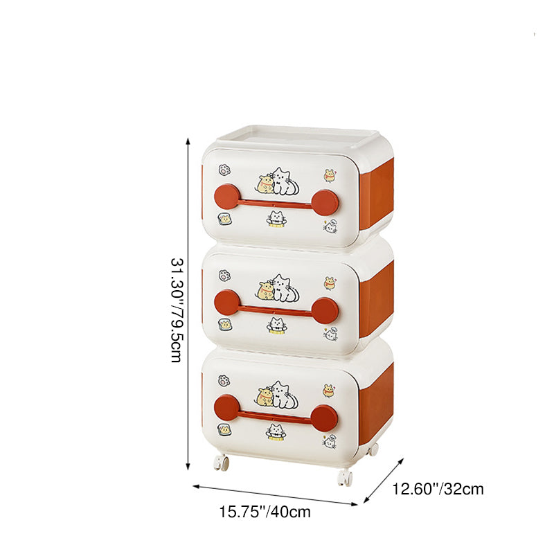 Contemporary Creative Oval PP Plastic Movable Detachable Storage Cabinet 2/3/4-Tier Organizer For Living Room
