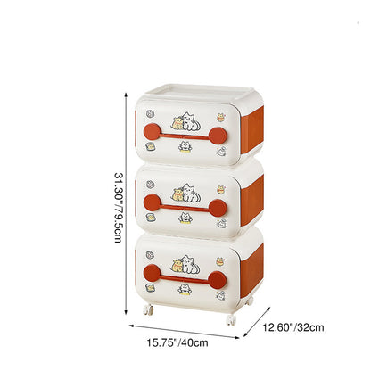Contemporary Creative Oval PP Plastic Movable Detachable Storage Cabinet 2/3/4-Tier Organizer For Living Room