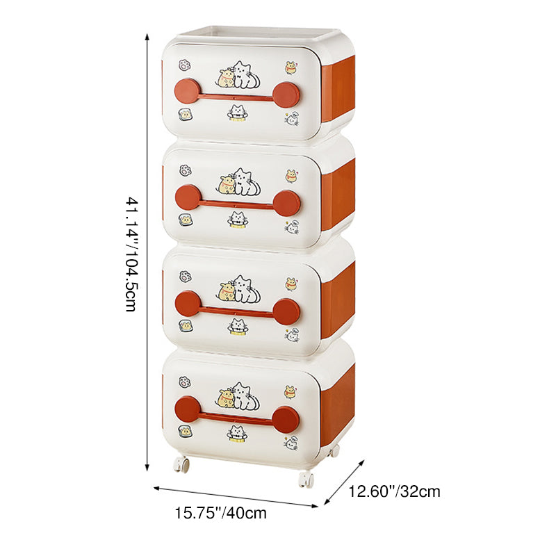 Contemporary Creative Oval PP Plastic Movable Detachable Storage Cabinet 2/3/4-Tier Organizer For Living Room