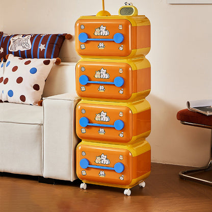 Contemporary Creative Oval PP Plastic Movable Detachable Storage Cabinet 2/3/4-Tier Organizer For Living Room