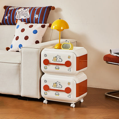 Contemporary Creative Oval PP Plastic Movable Detachable Storage Cabinet 2/3/4-Tier Organizer For Living Room