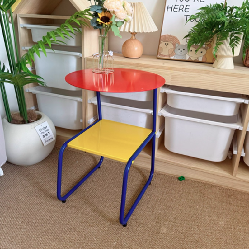 Contemporary Creative Iron Geometric Dopamine Space-Saving End Table 2-Tier For Living Room