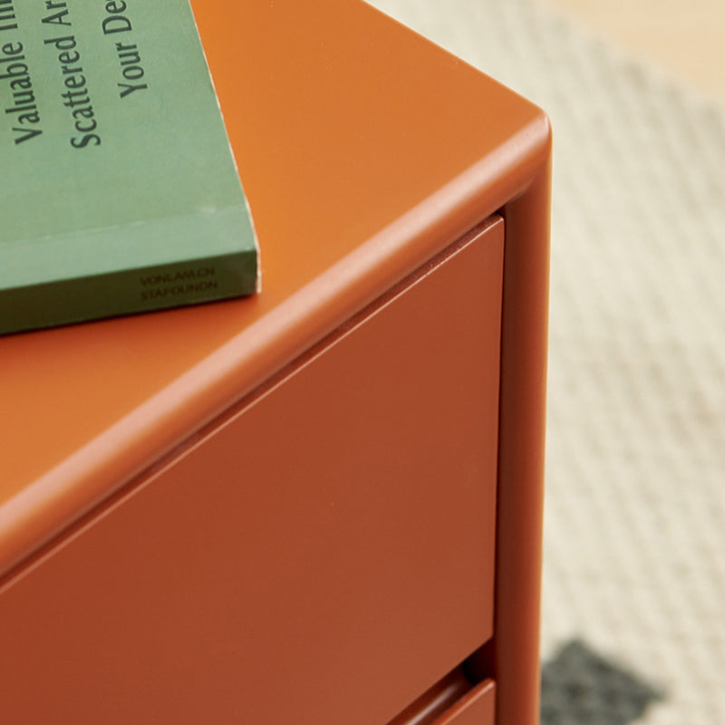 Contemporary Nordic Rectangular MDF Carbon Steel Nightstand With 1/2-Drawer For Bedroom