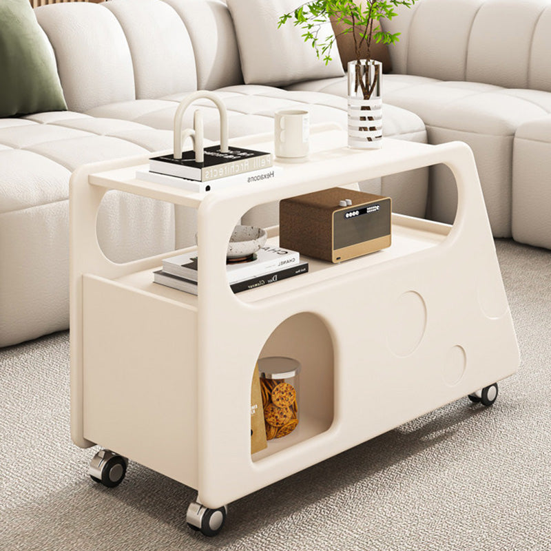 Contemporary Creative Trapezoidal Cheese-Block Artificial Board Movable End Table 3-Tier For Living Room