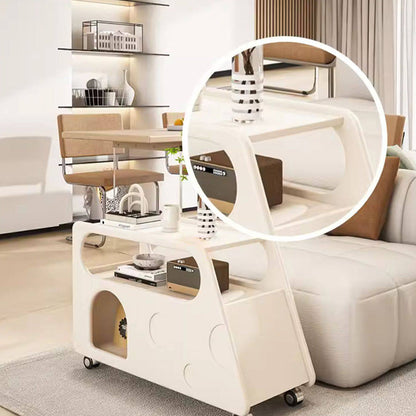 Contemporary Creative Trapezoidal Cheese-Block Artificial Board Movable End Table 3-Tier For Living Room