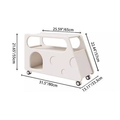 Contemporary Creative Trapezoidal Cheese-Block Artificial Board Movable End Table 3-Tier For Living Room