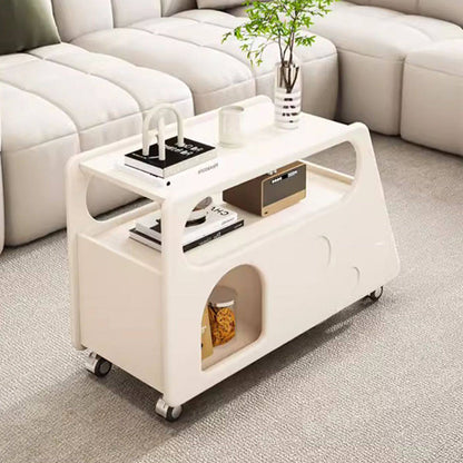 Contemporary Creative Trapezoidal Cheese-Block Artificial Board Movable End Table 3-Tier For Living Room