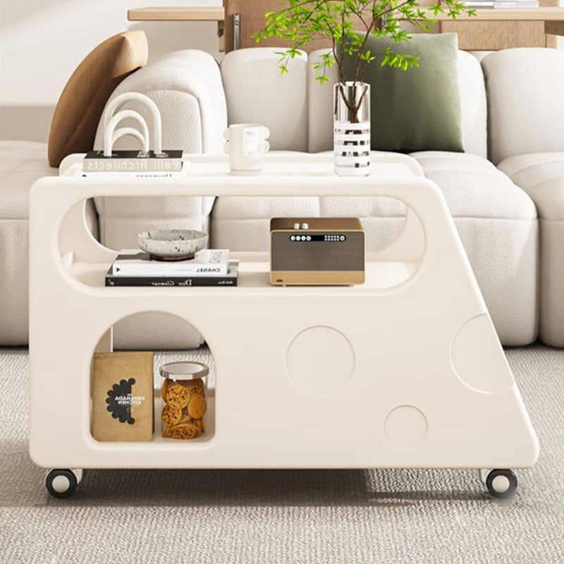 Contemporary Creative Trapezoidal Cheese-Block Artificial Board Movable End Table 3-Tier For Living Room