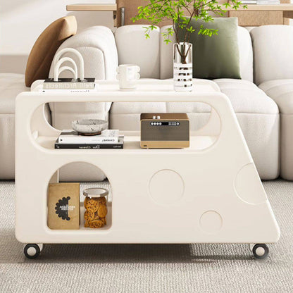 Contemporary Creative Trapezoidal Cheese-Block Artificial Board Movable End Table 3-Tier For Living Room