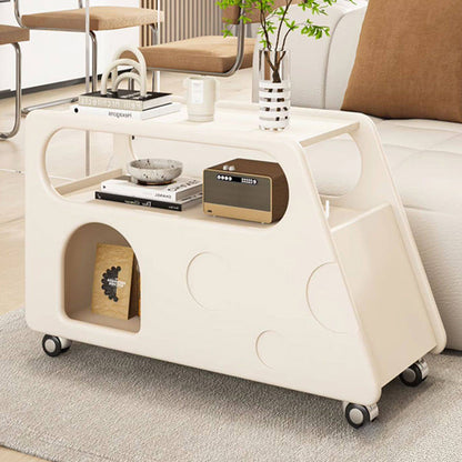 Contemporary Creative Trapezoidal Cheese-Block Artificial Board Movable End Table 3-Tier For Living Room