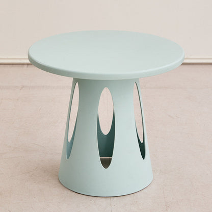 Contemporary Nordic Cylindrical Round PP Plastic Hollow-Carved Design Coffee Table 1-Layer For Living Room & Bedroom