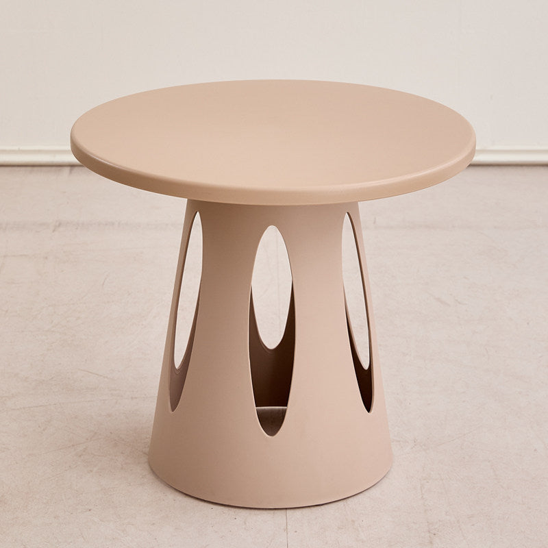 Contemporary Nordic Cylindrical Round PP Plastic Hollow-Carved Design Coffee Table 1-Layer For Living Room & Bedroom