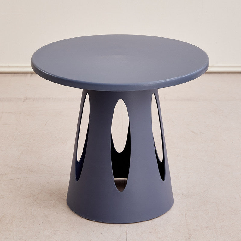 Contemporary Nordic Cylindrical Round PP Plastic Hollow-Carved Design Coffee Table 1-Layer For Living Room & Bedroom
