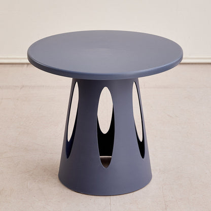 Contemporary Nordic Cylindrical Round PP Plastic Hollow-Carved Design Coffee Table 1-Layer For Living Room & Bedroom