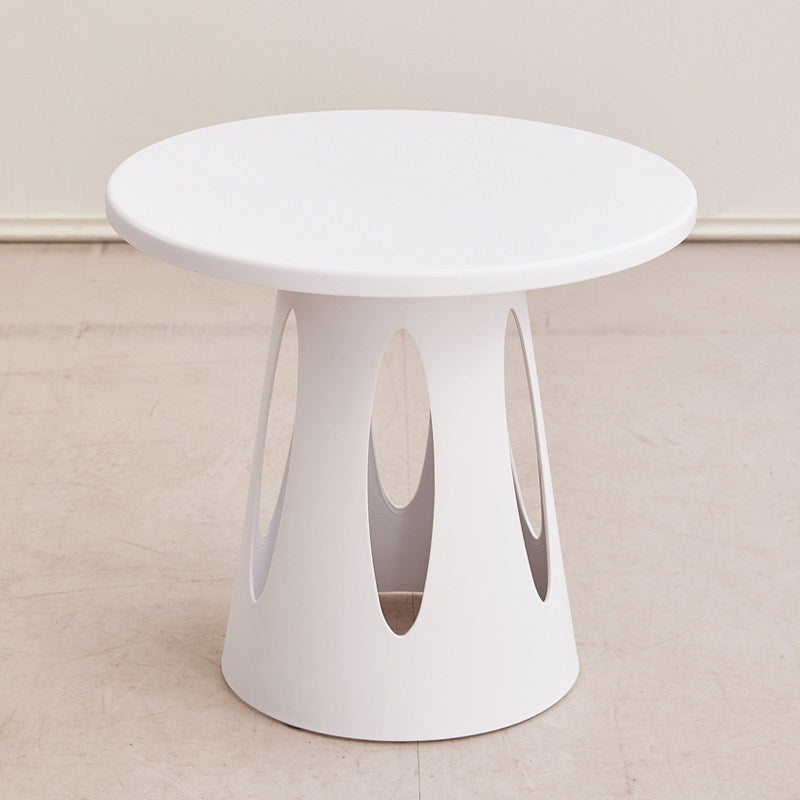Contemporary Nordic Cylindrical Round PP Plastic Hollow-Carved Design Coffee Table 1-Layer For Living Room & Bedroom