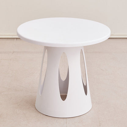 Contemporary Nordic Cylindrical Round PP Plastic Hollow-Carved Design Coffee Table 1-Layer For Living Room & Bedroom