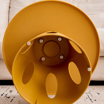 Contemporary Nordic Cylindrical Round PP Plastic Hollow-Carved Design Coffee Table 1-Layer For Living Room & Bedroom
