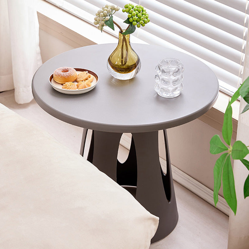 Contemporary Nordic Cylindrical Round PP Plastic Hollow-Carved Design Coffee Table 1-Layer For Living Room & Bedroom
