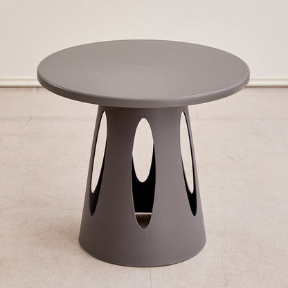Contemporary Nordic Cylindrical Round PP Plastic Hollow-Carved Design Coffee Table 1-Layer For Living Room & Bedroom