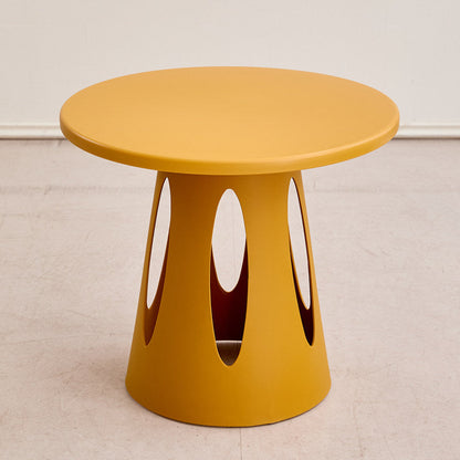 Contemporary Nordic Cylindrical Round PP Plastic Hollow-Carved Design Coffee Table 1-Layer For Living Room & Bedroom