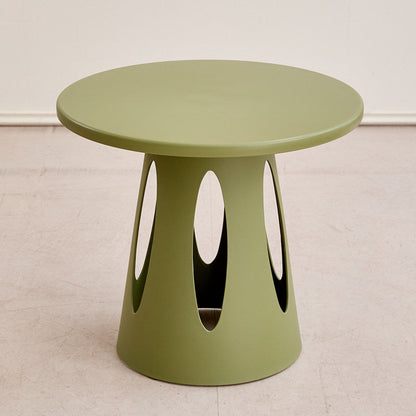 Contemporary Nordic Cylindrical Round PP Plastic Hollow-Carved Design Coffee Table 1-Layer For Living Room & Bedroom