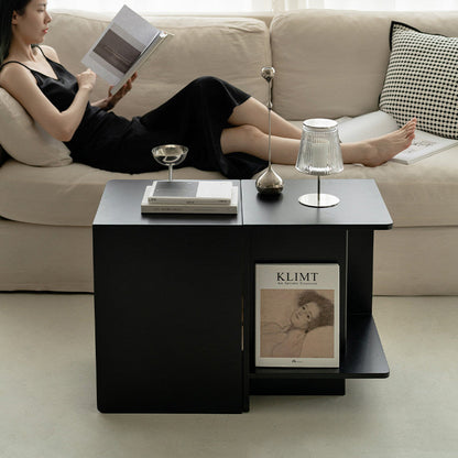 Contemporary Scandinavian Rectangular MDF Displaced Design Coffee Table 2-Tier For Living Room & Bedroom