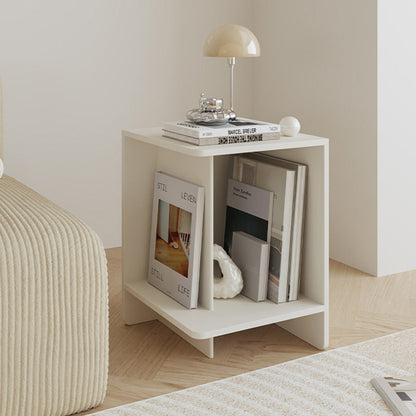 Contemporary Scandinavian Rectangular MDF Displaced Design Coffee Table 2-Tier For Living Room & Bedroom