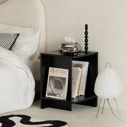 Contemporary Scandinavian Rectangular MDF Displaced Design Coffee Table 2-Tier For Living Room & Bedroom