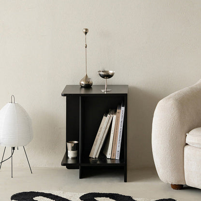 Contemporary Scandinavian Rectangular MDF Displaced Design Coffee Table 2-Tier For Living Room & Bedroom