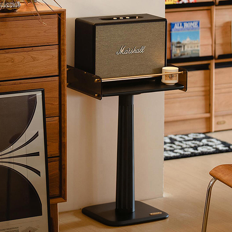 Contemporary Retro Rectangular Column Rubberwood Acrylic Side Table 1-Layer For Living Room & Bedroom