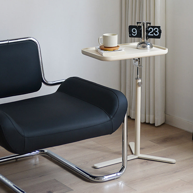 Contemporary Industrial Plywood Stainless Steel & Steel Alloy Liftable Side Table 1-Tier For Living Room