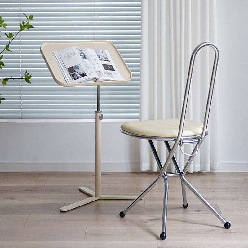 Contemporary Industrial Plywood Stainless Steel & Steel Alloy Liftable Side Table 1-Tier For Living Room