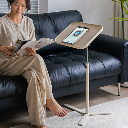 Contemporary Industrial Plywood Stainless Steel & Steel Alloy Liftable Side Table 1-Tier For Living Room