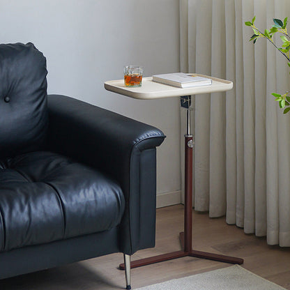Contemporary Industrial Plywood Stainless Steel & Steel Alloy Liftable Side Table 1-Tier For Living Room