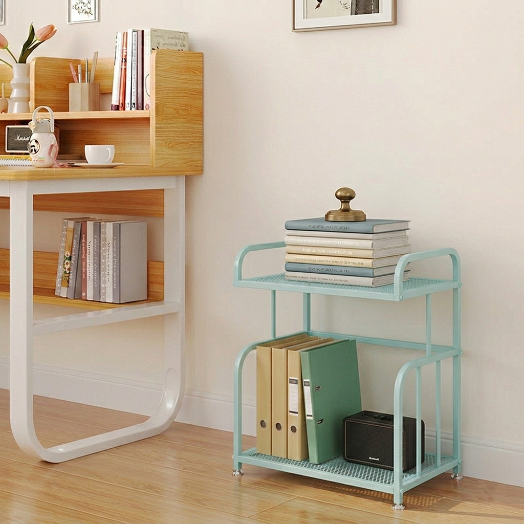 Modern Minimalist Trapezoid Iron Lightweight Storage Shelf 2/3-Layer For Home Office