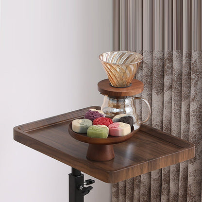 Modern Minimalist MDF Carbon Steel Rectangular & Round Movable Liftable Side Table 2-Tier For Living Room