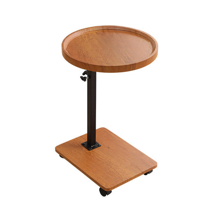 Modern Minimalist MDF Carbon Steel Rectangular & Round Movable Liftable Side Table 2-Tier For Living Room