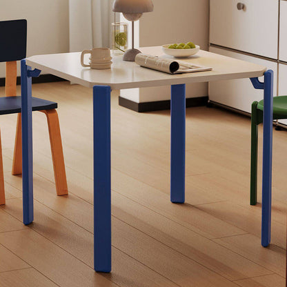 Contemporary Nordic Square MDF Oak Space-Saving Dining Table 1-Tier For 2-4 Seats