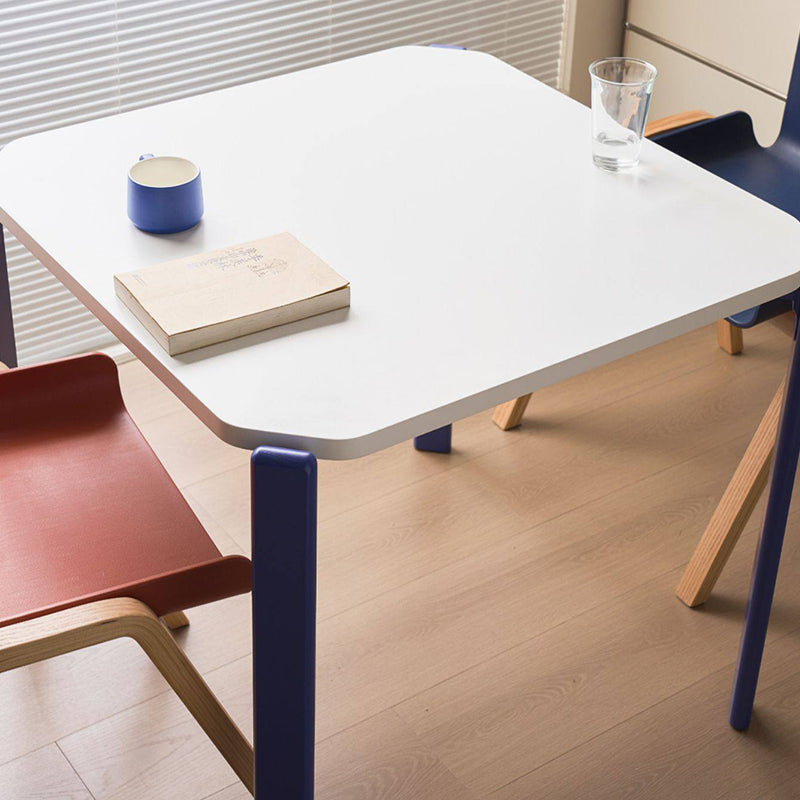Contemporary Nordic Square MDF Oak Space-Saving Dining Table 1-Tier For 2-4 Seats